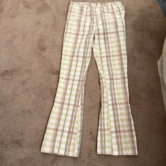 Free People plaid flared pants Size 8 - Picture 5 of 9